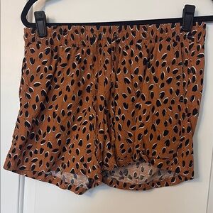 Brown and Black Patterned Shorts